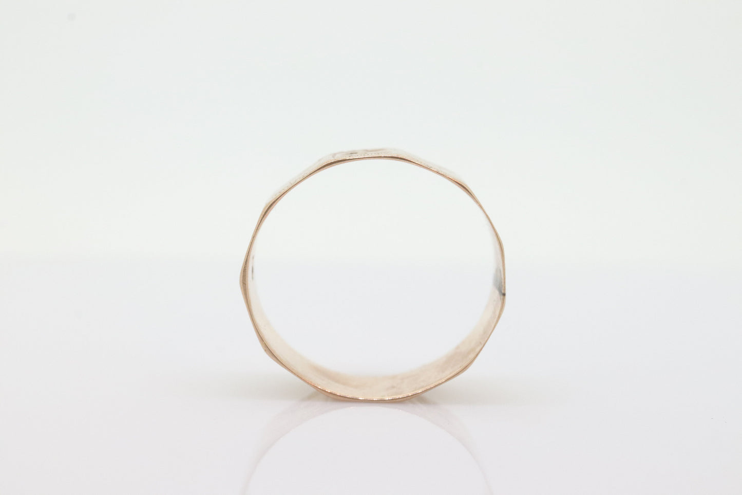 14k Wide LEAF Ornate engraved band. 14k Rose Gold Vintage Victorian Cigar band leaf design. 6mm sz4 st(100)