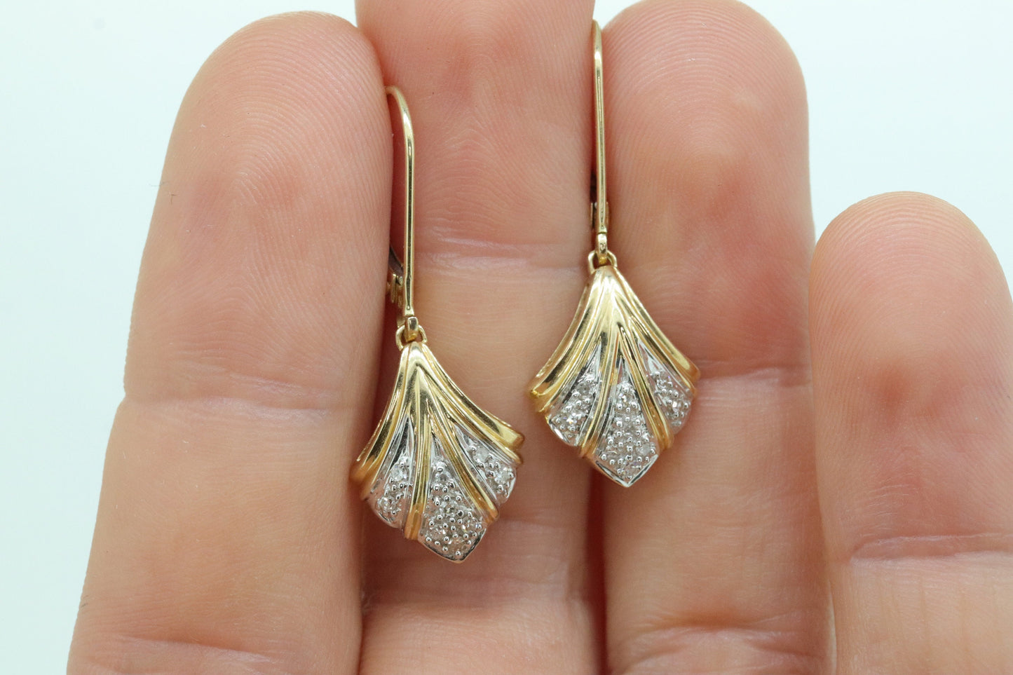 Diamond Earrings. Diamond Dangle Earrings. Diamond Shell Earrings. Earrings With Diamonds 14k Diamond Earrings St(109/25)