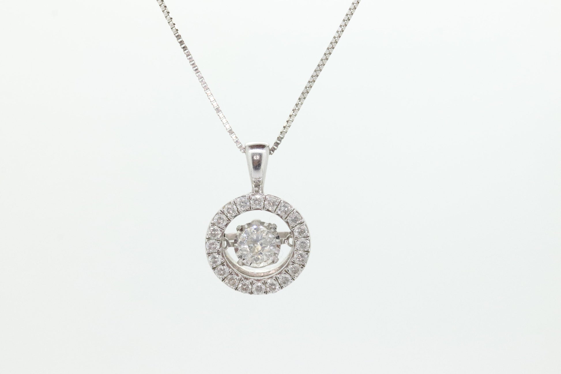 14k Diamond Solitaire Halo Pendant. Happy Diamond pendant. Total 1ctw Diamond necklace. Diamond Cluster necklace st(300/11)