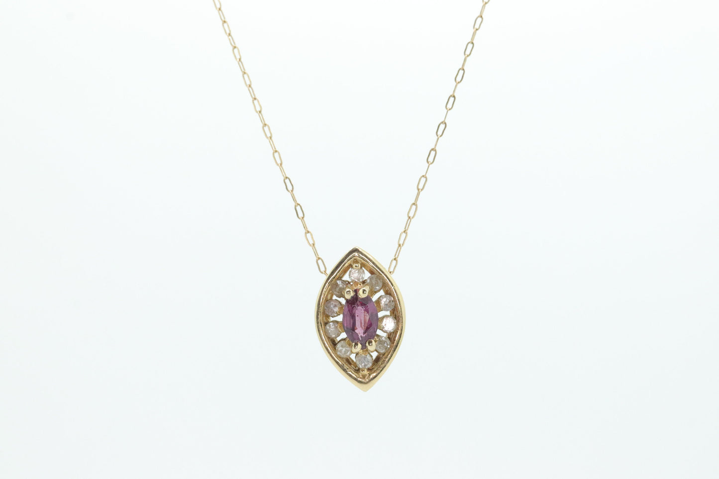 Ruby and diamond halo pendant. 14k precious marquise ruby pendant necklace. st(80/50)