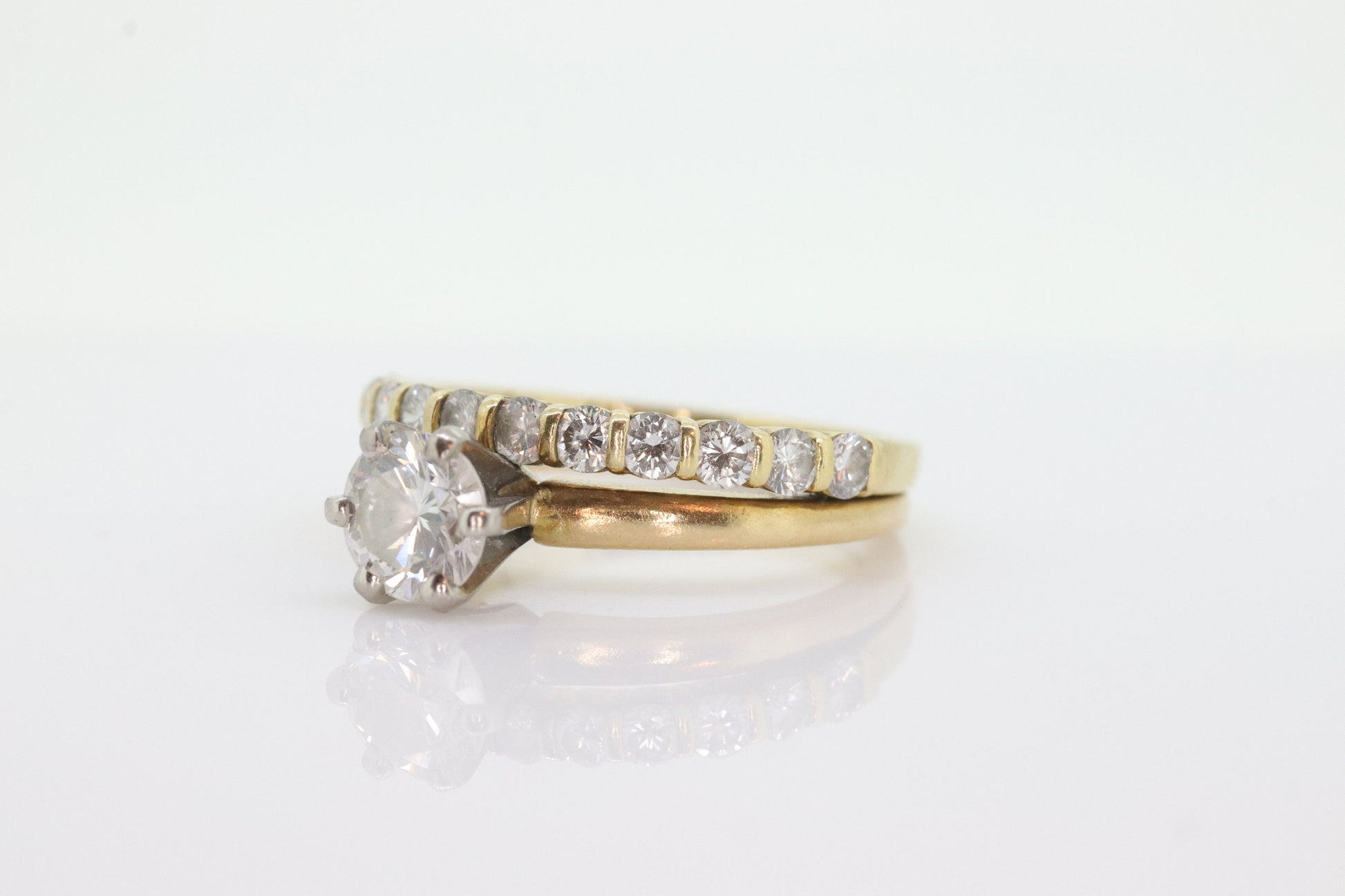18k Round VVS Diamond Solitaire Ring . Engagement set. Wedding band. Stunning 0.56ct VVS Diamond. Total 1ct. stock(276/11)