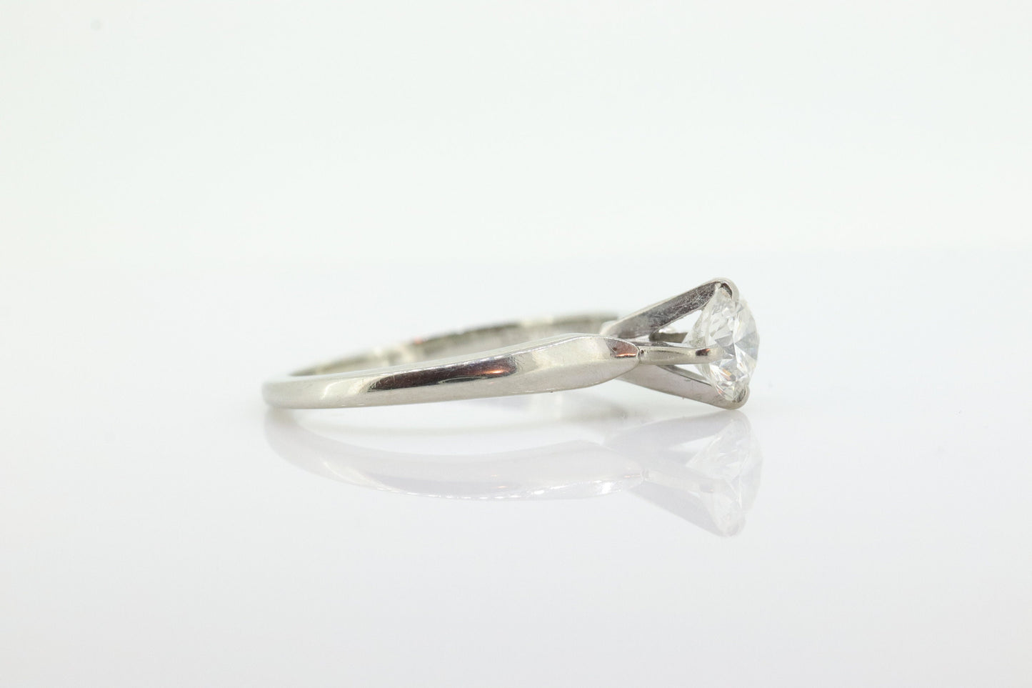 JABEL 18k 1/2ct Diamond Solitaire ring. Vintage 18k White Gold Diamond Engagement Ring JABEL. st(575)