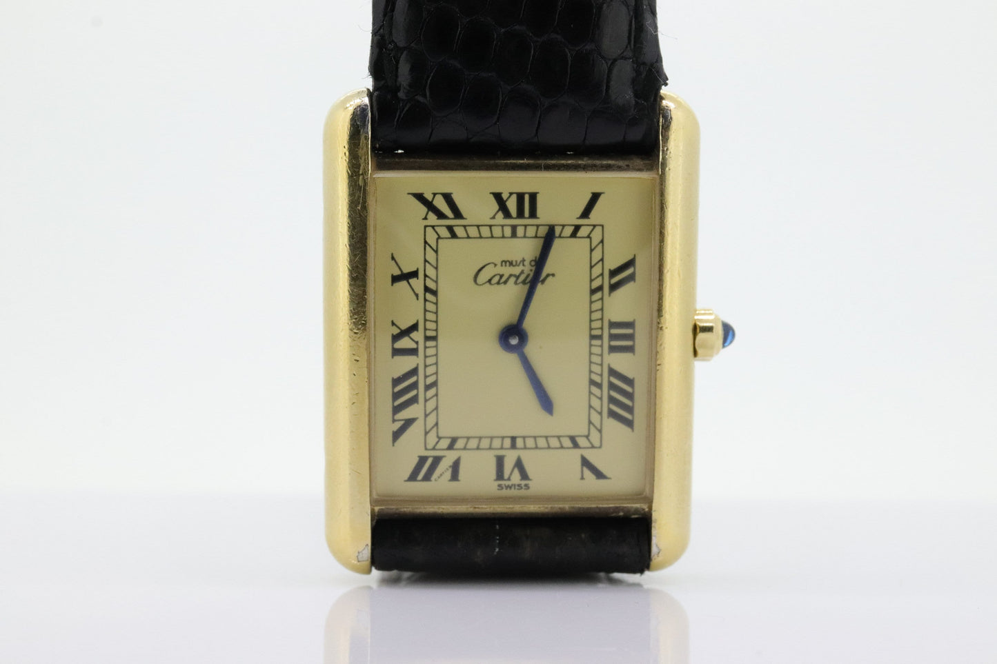 Vintage Must de Cartier Tank Watch. ARGENT Cartier 925 Vermeil Quartz Ardent Swiss Made. st(773)