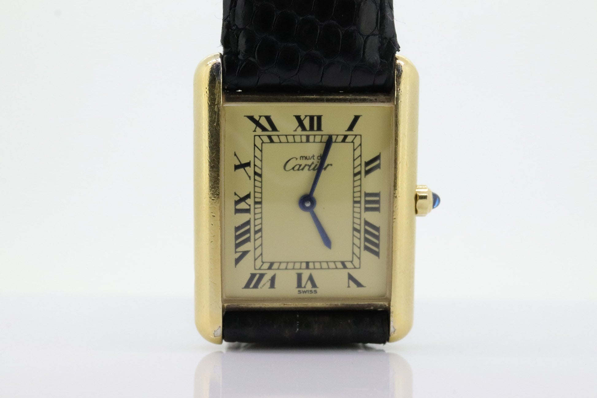 Vintage Must de Cartier Tank Watch. ARGENT Cartier 925 Vermeil Quartz Ardent Swiss Made. st(773)