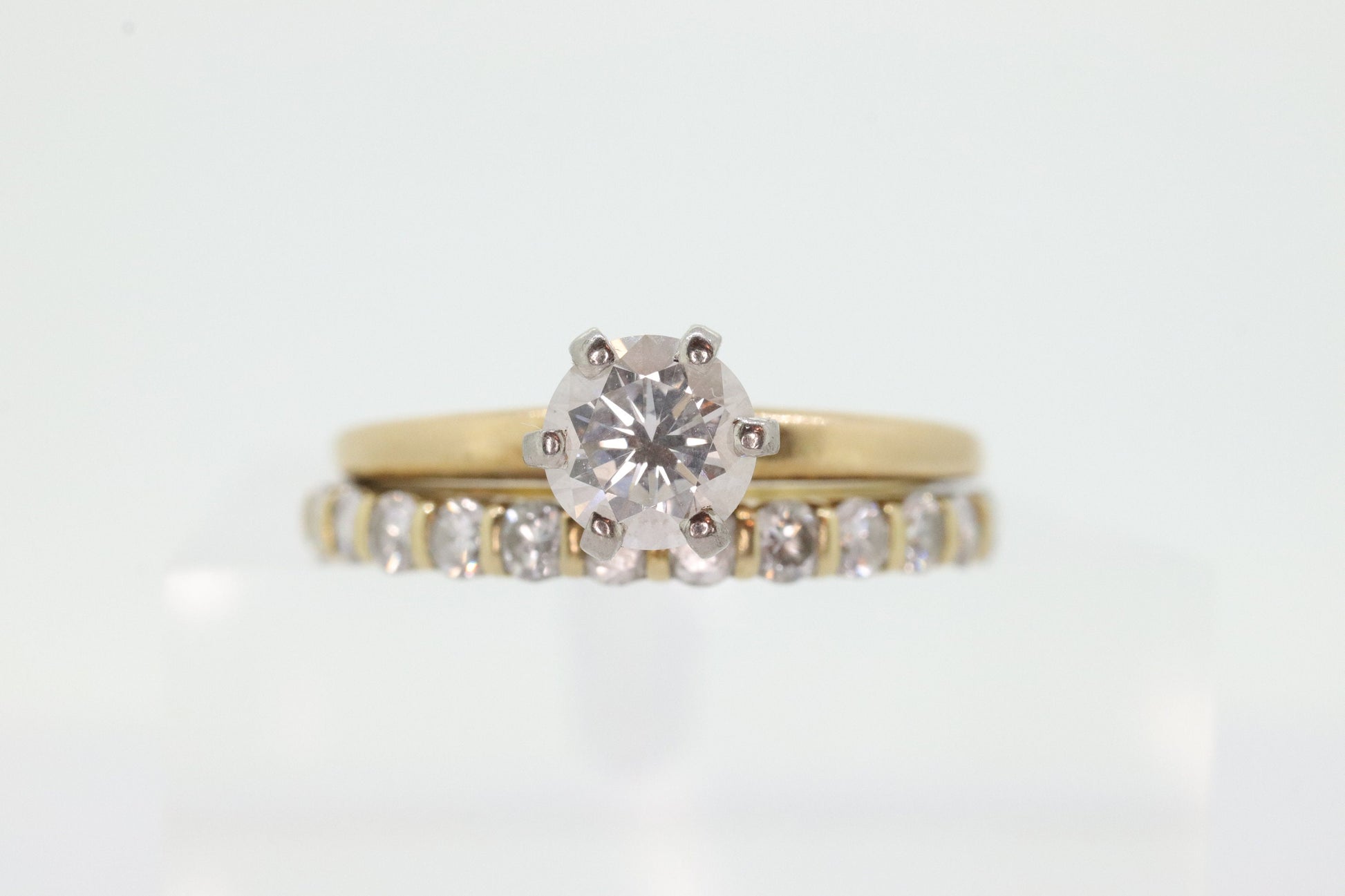 18k Round VVS Diamond Solitaire Ring . Engagement set. Wedding band. Stunning 0.56ct VVS Diamond. Total 1ct. stock(276/11)