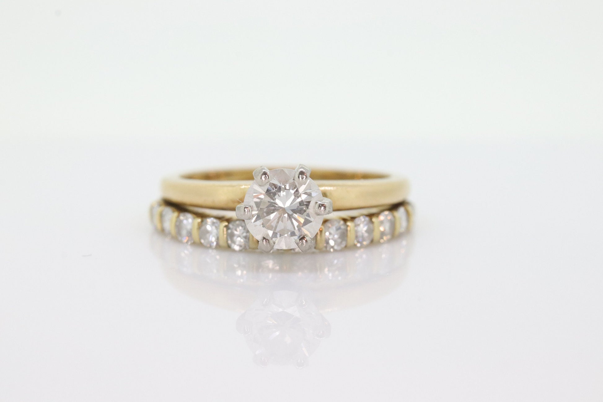 18k Round VVS Diamond Solitaire Ring . Engagement set. Wedding band. Stunning 0.56ct VVS Diamond. Total 1ct. stock(276/11)