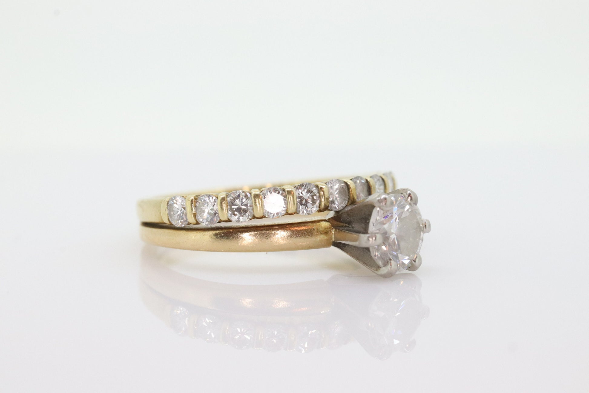 18k Round VVS Diamond Solitaire Ring . Engagement set. Wedding band. Stunning 0.56ct VVS Diamond. Total 1ct. stock(276/11)