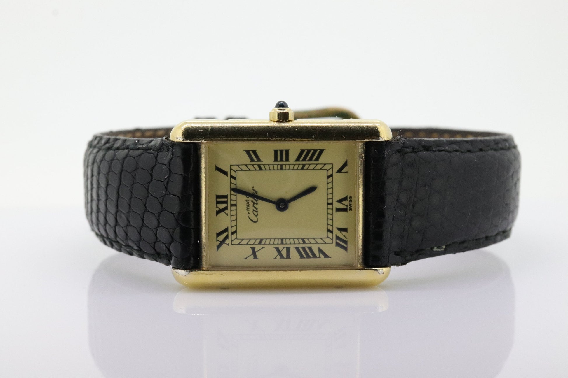 Vintage Must de Cartier Tank Watch. ARGENT Cartier 925 Vermeil Quartz Ardent Swiss Made. st(773)
