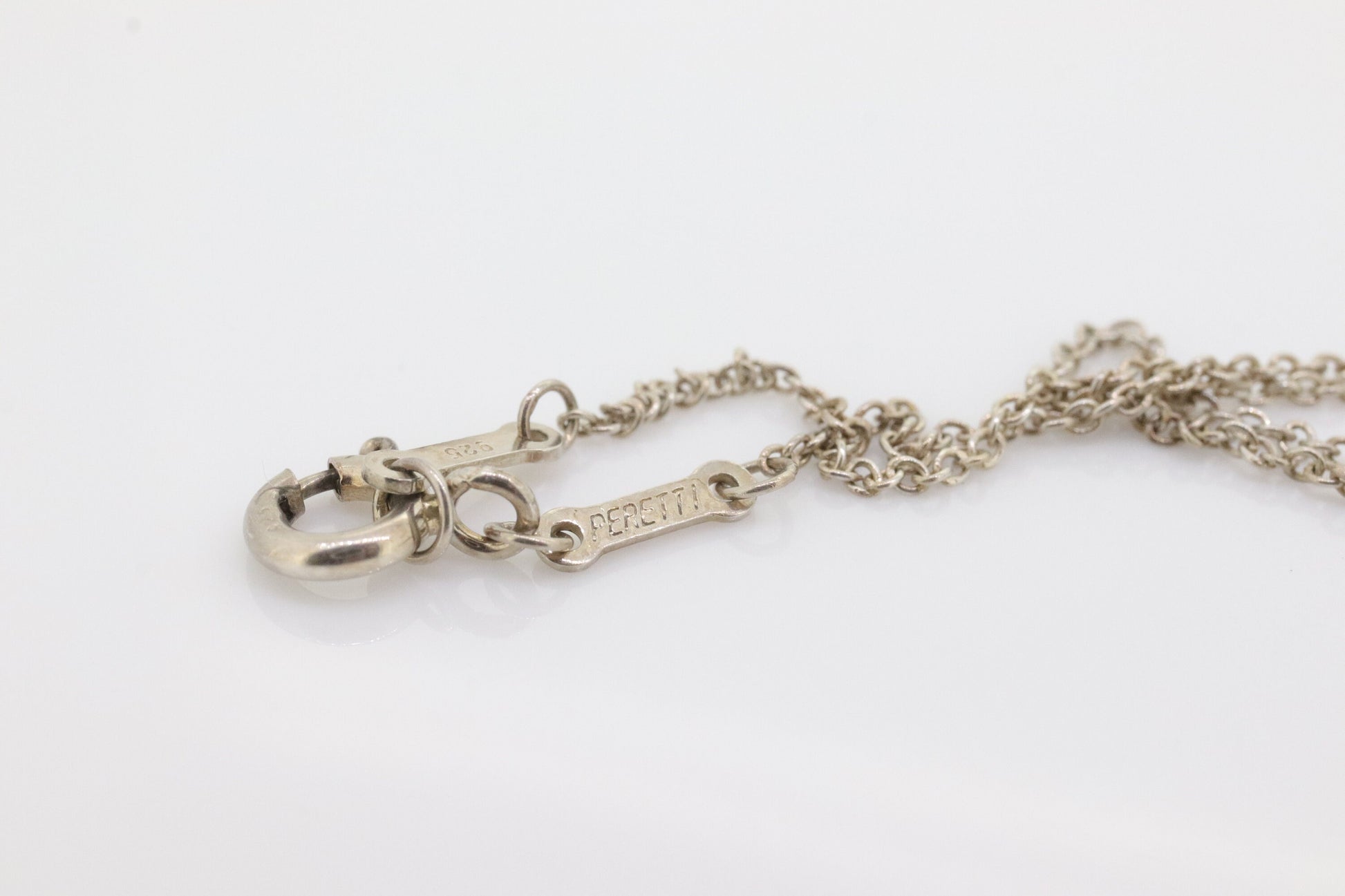 Vintage Tiffany and Co Necklace Heart Pendant. Elsa Peretti sterling silver puffed heart necklace. st(86)