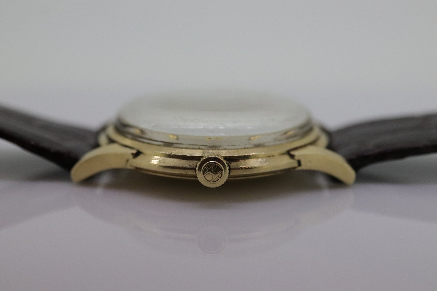 HAMILTON THIN o MATIC Watch. 14k Yellow Gold Round Hamilton wristwatch. Hamilton 956167 Mens watch.