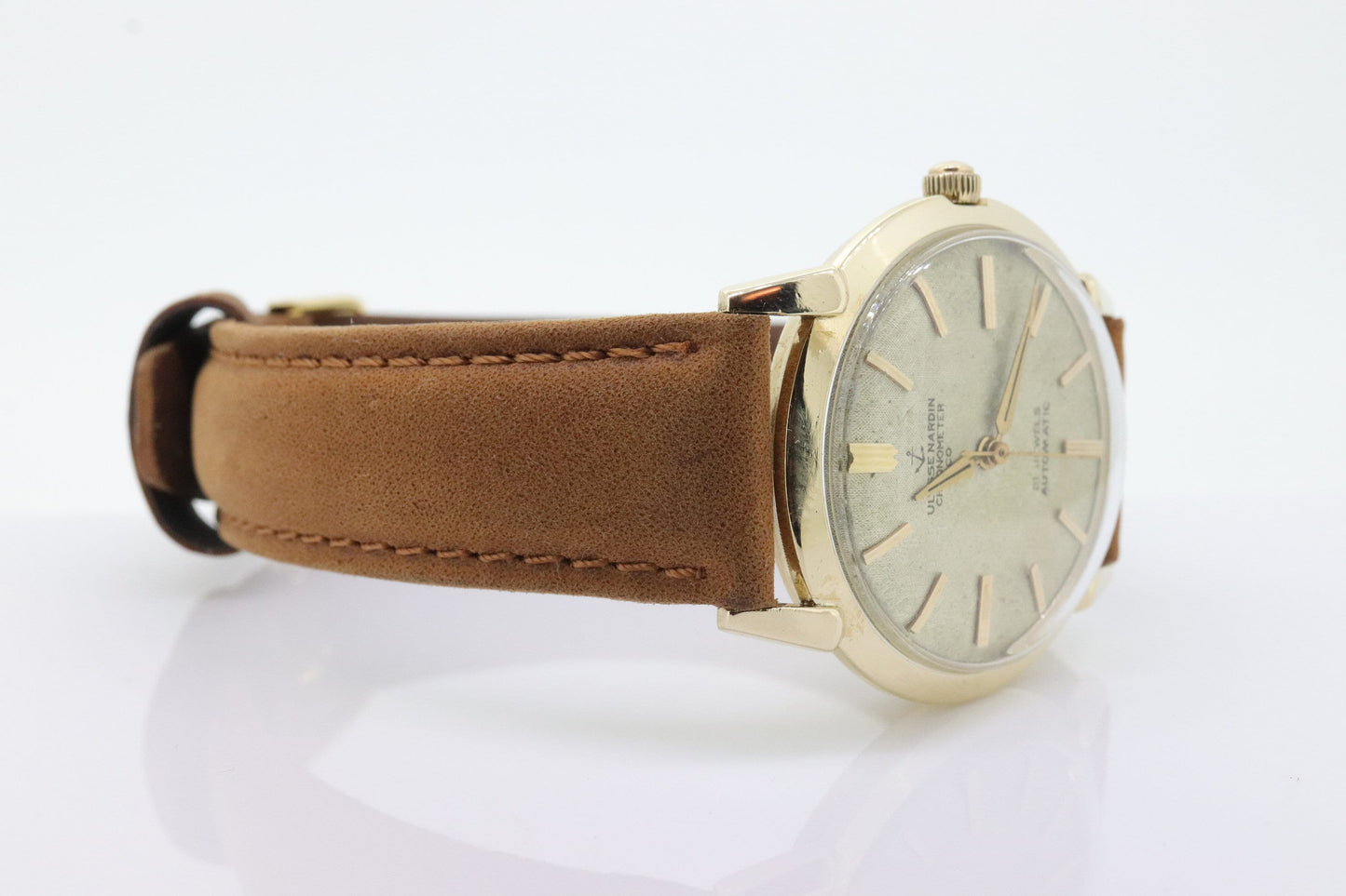 Ulysse Nardin Watch. 14k Yellow Gold Chronometer Swiss Manual Automatic Round Wristwatch. 34mm Mens Gold Watch. SERVICED. (st10-33)