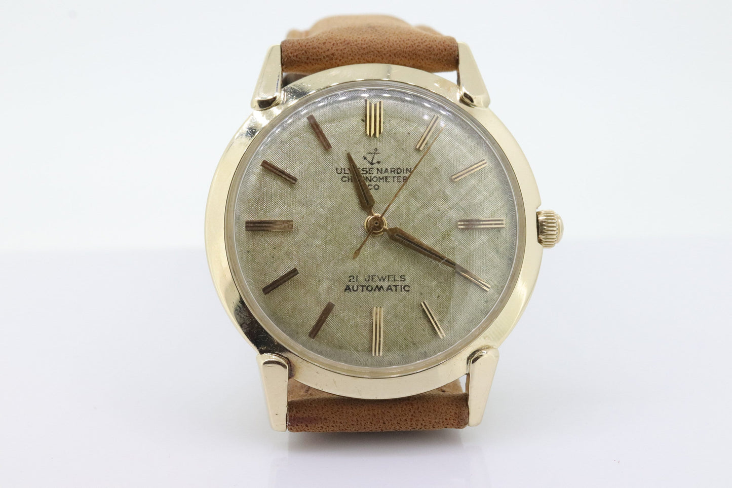 Ulysse Nardin Watch. 14k Yellow Gold Chronometer Swiss Manual Automatic Round Wristwatch. 34mm Mens Gold Watch. SERVICED. (st10-33)