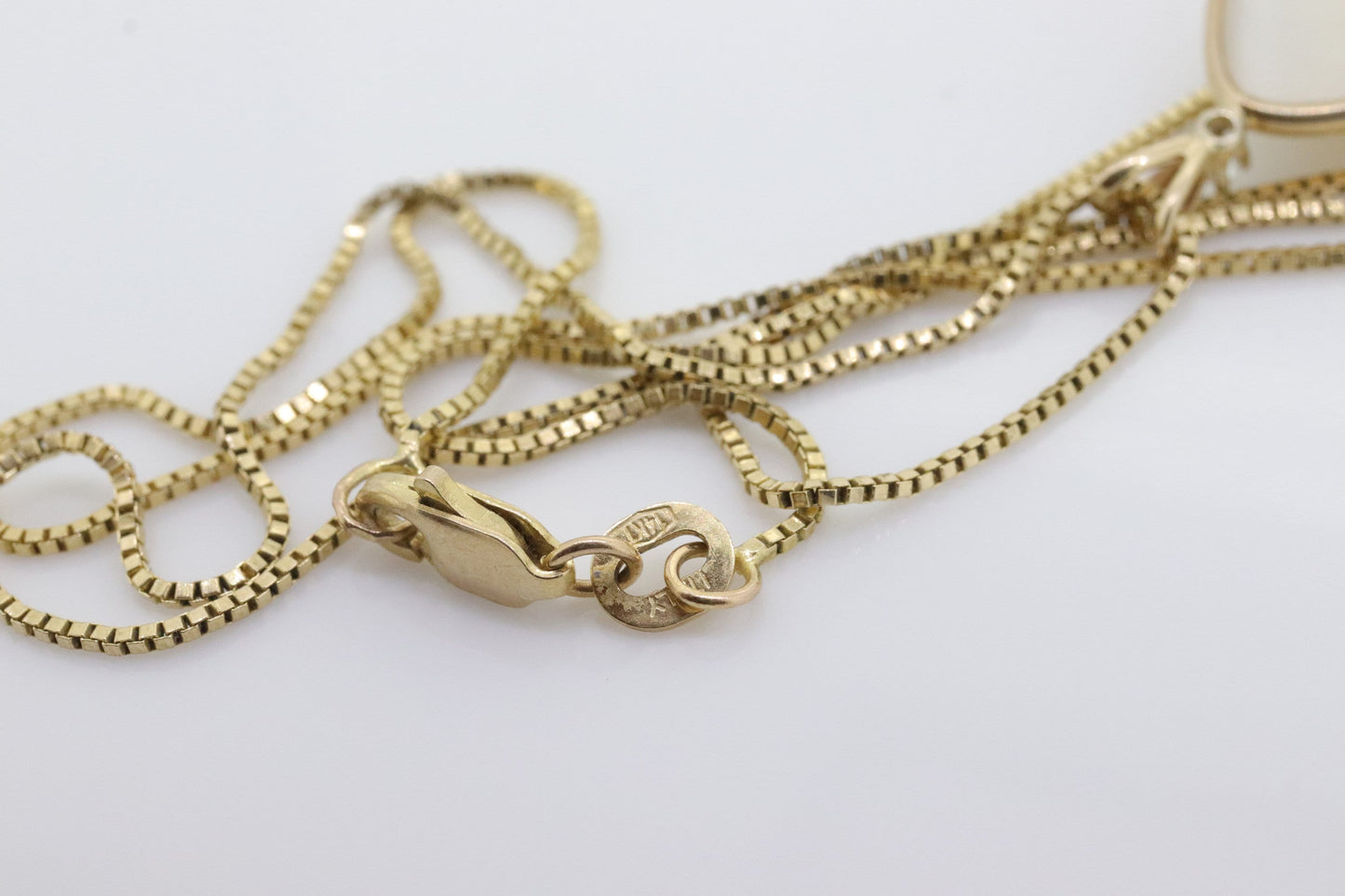 14k Large MABE Pearl Diamond Pendant. Leslies Jewelry Pendant. Mabe Pearl Drop pendant with box chain necklace. st(87)
