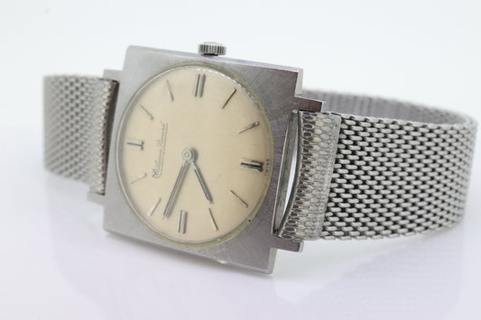Lucien Piccard Square Tank Manual watch Mens. Stainless Steel. 72185 Windup.