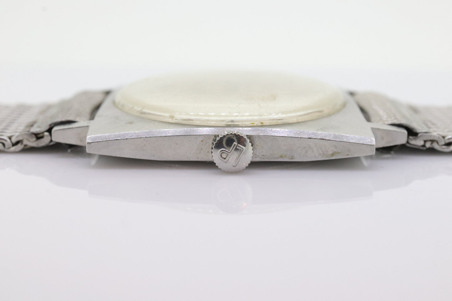 Lucien Piccard Square Tank Manual watch Mens. Stainless Steel. 72185 Windup.
