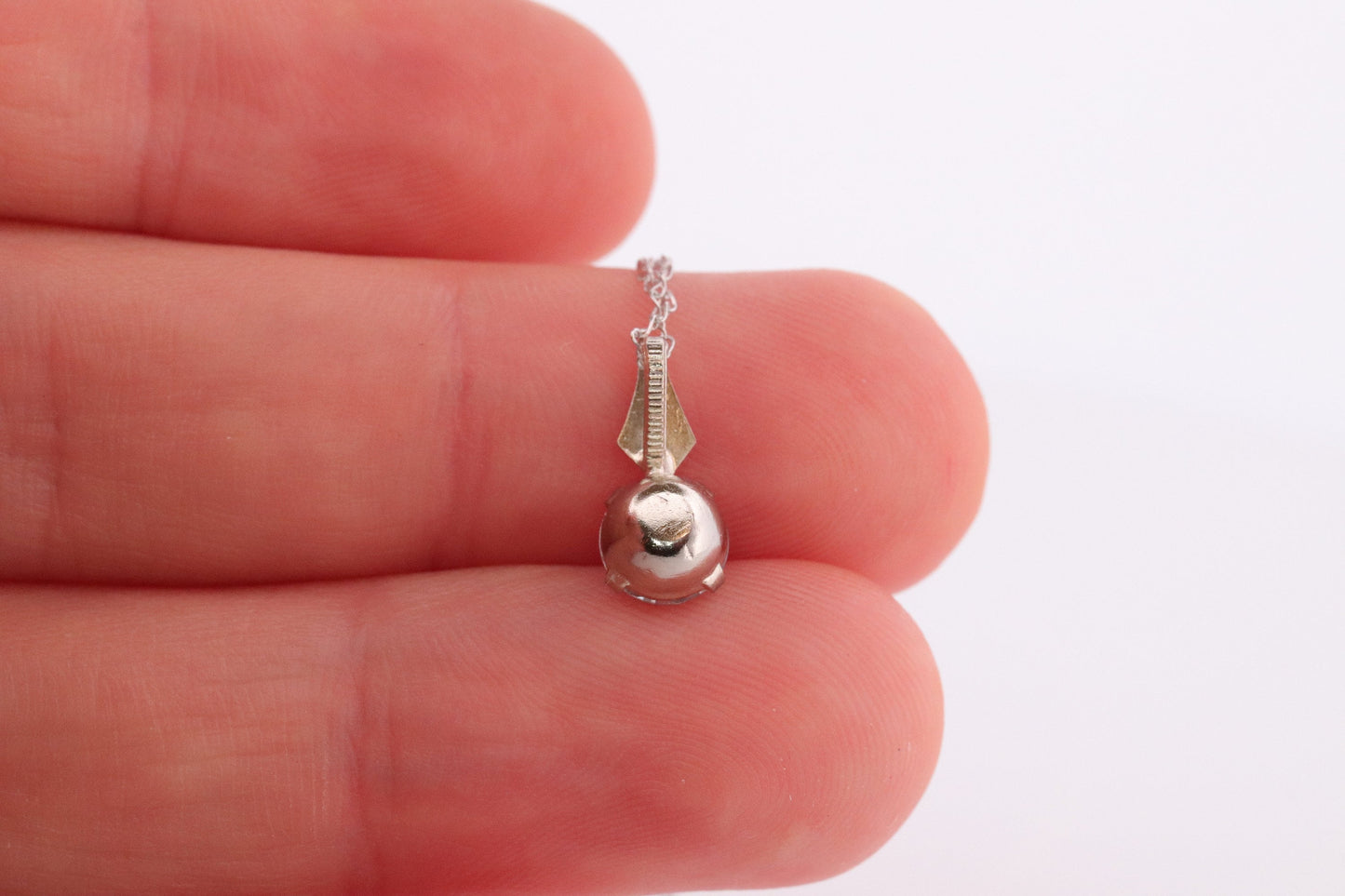 14k CZ Drop Solitaire pendant and 14k cable necklace. st(60)