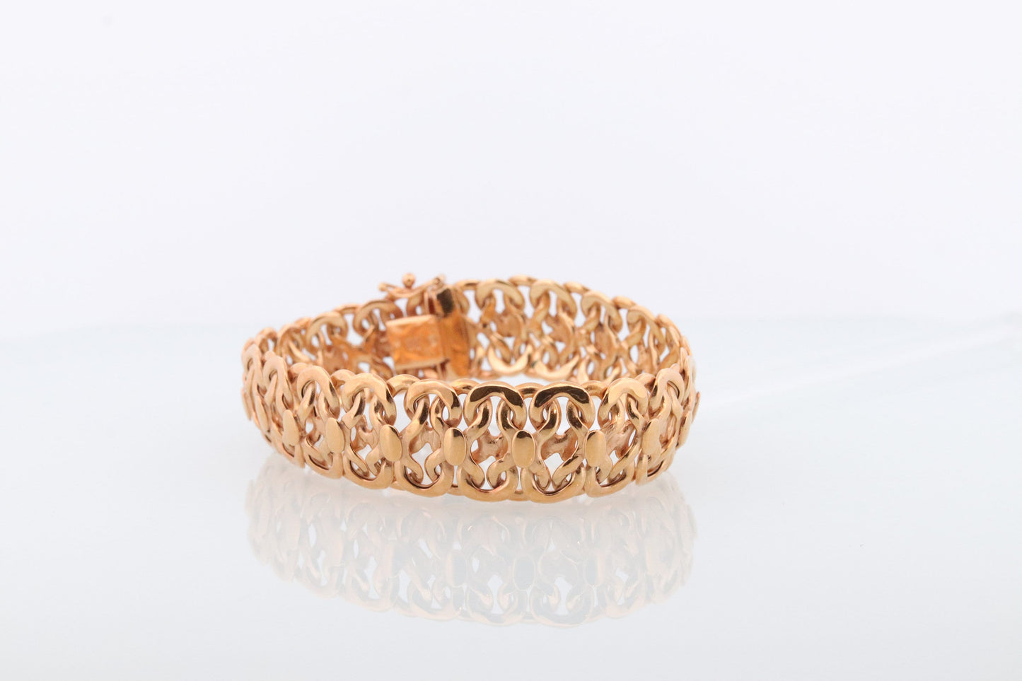 10k Infinity Wide Double LINK X Chain Bracelet. 10k Yellow Gold Infinity S Specialty Link Bracelet ITALY. st(424)