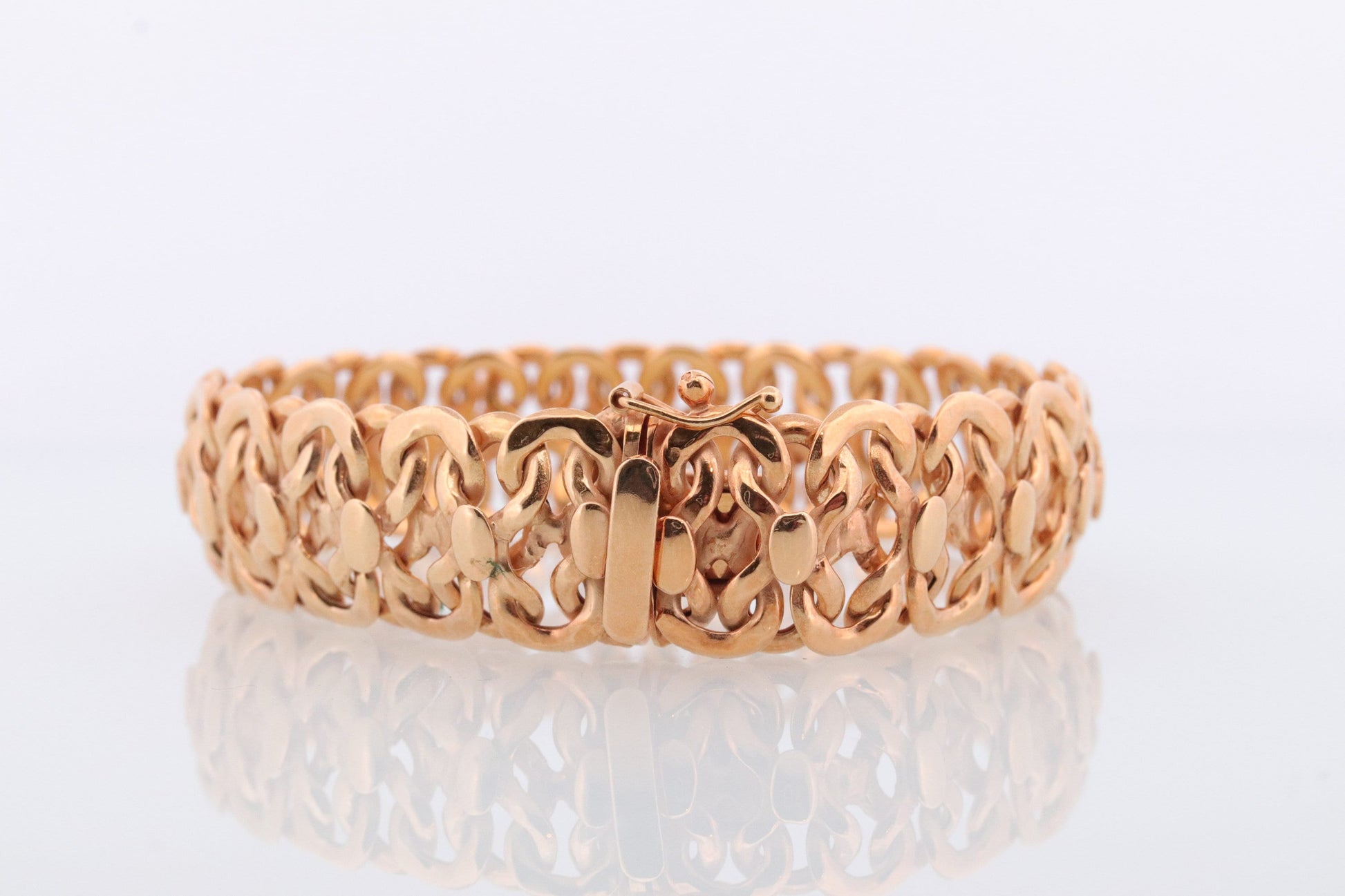 10k Infinity Wide Double LINK X Chain Bracelet. 10k Yellow Gold Infinity S Specialty Link Bracelet ITALY. st(424)