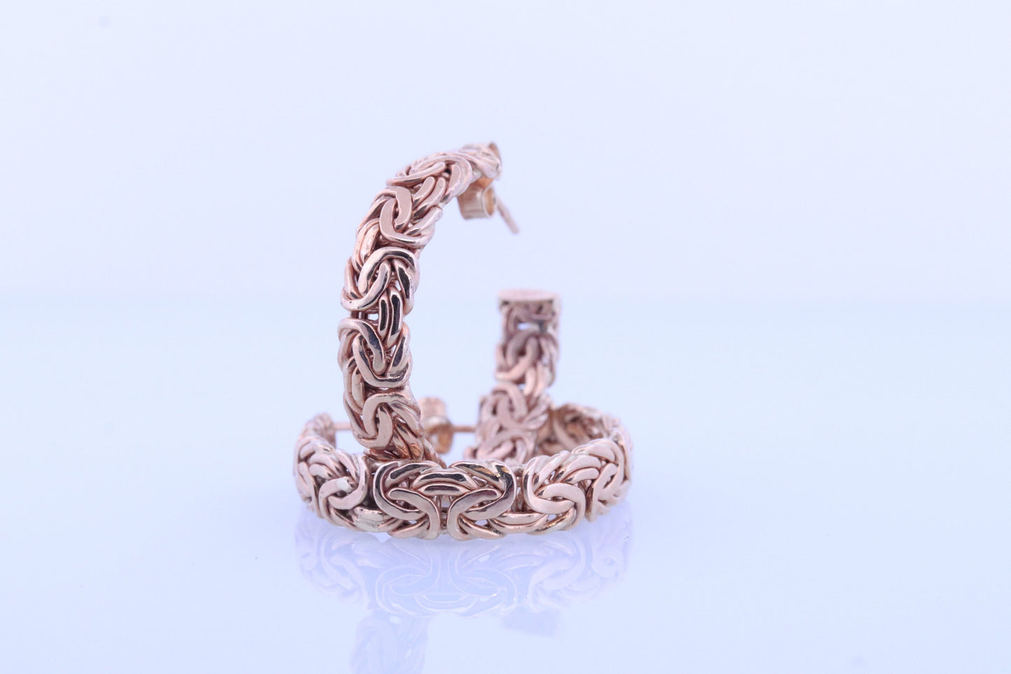 14k Gold HOOP Byzantine Chain Earrings. 14k Large HOOP Byzantine Chain earrings. st(198)