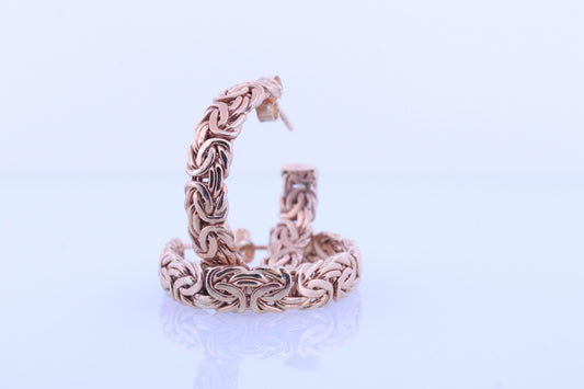 14k Gold HOOP Byzantine Chain Earrings. 14k Large HOOP Byzantine Chain earrings. st(198)