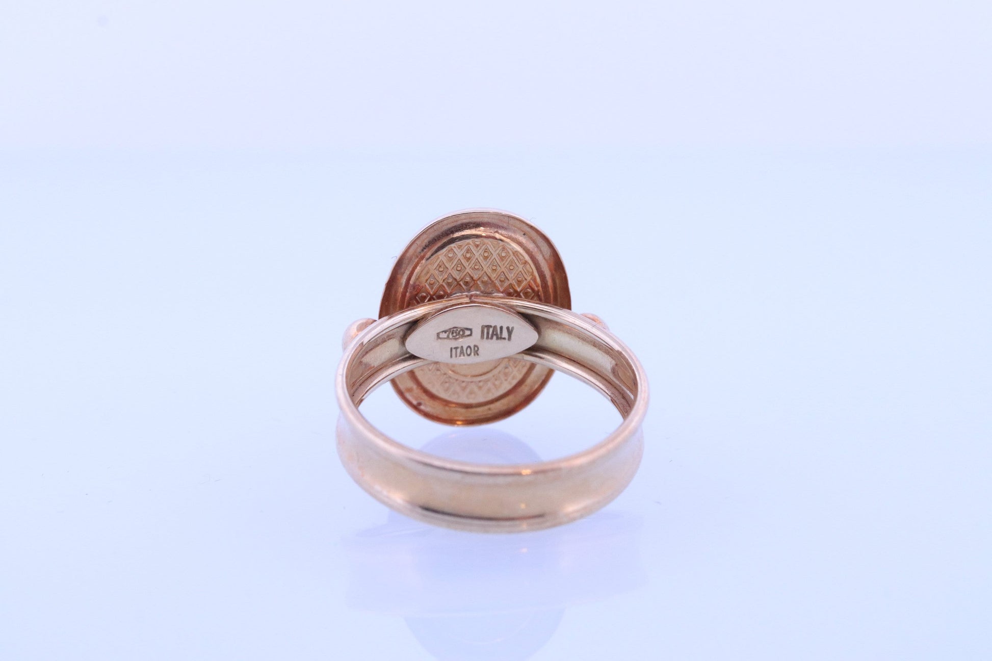 18k Guardian Angel Ring. Cherub Cherubim Cupid Ring. 18k Milor Flying angel statement ring. st(137)