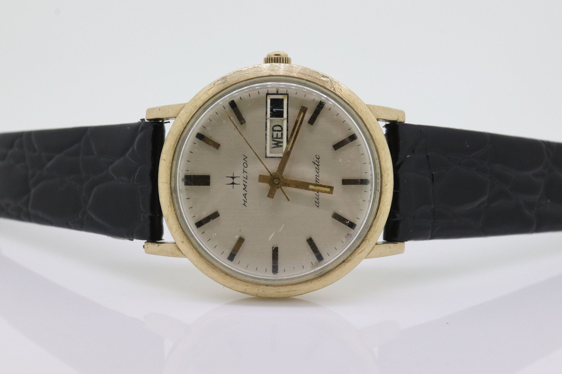 HAMILTON THIN o MATIC Watch. 14k Yellow Gold Round Hamilton wristwatch