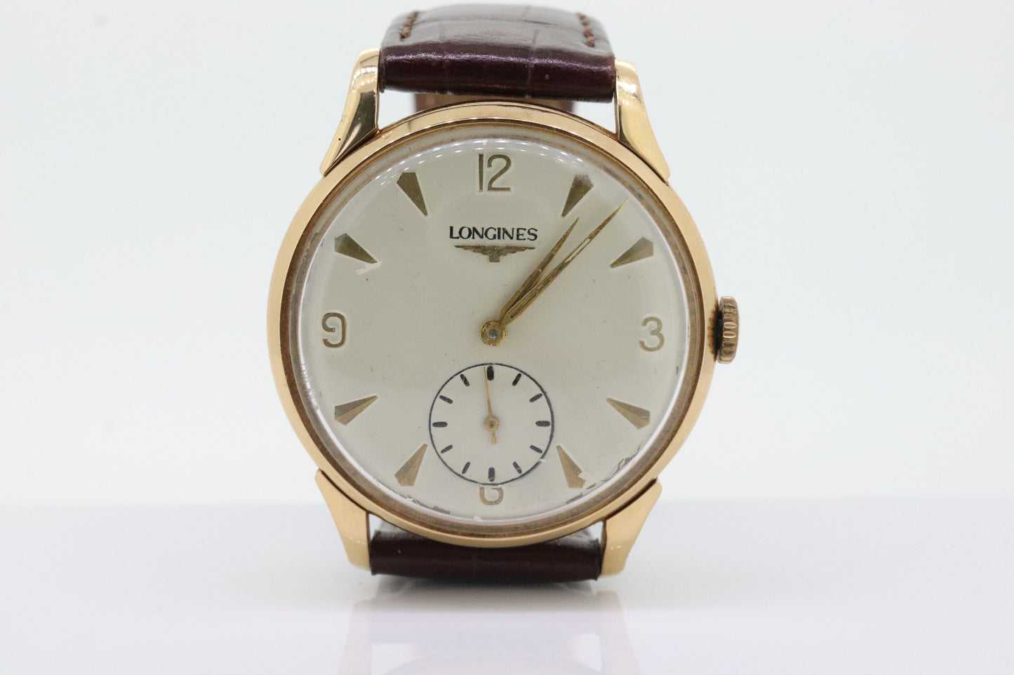 18K LONGINES Watch. Longines 18k Rose Gold Manual Watch. 30 Caliber 35mm ROUND Case