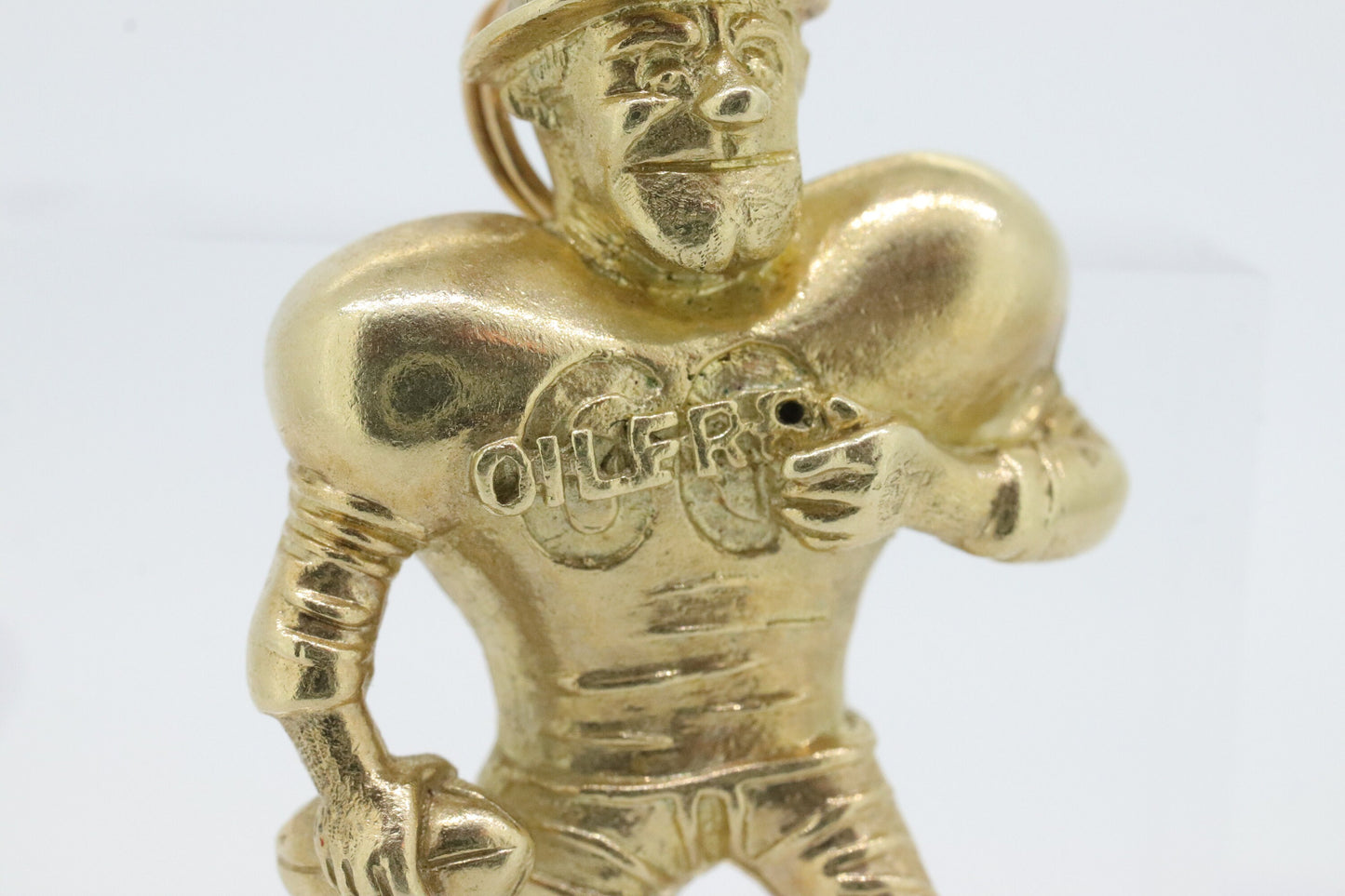 14k Houston Oilers Roughneck Football Pendant / Brooch. Larry Onesti Jewelry. American Football League AFL 1960s team.