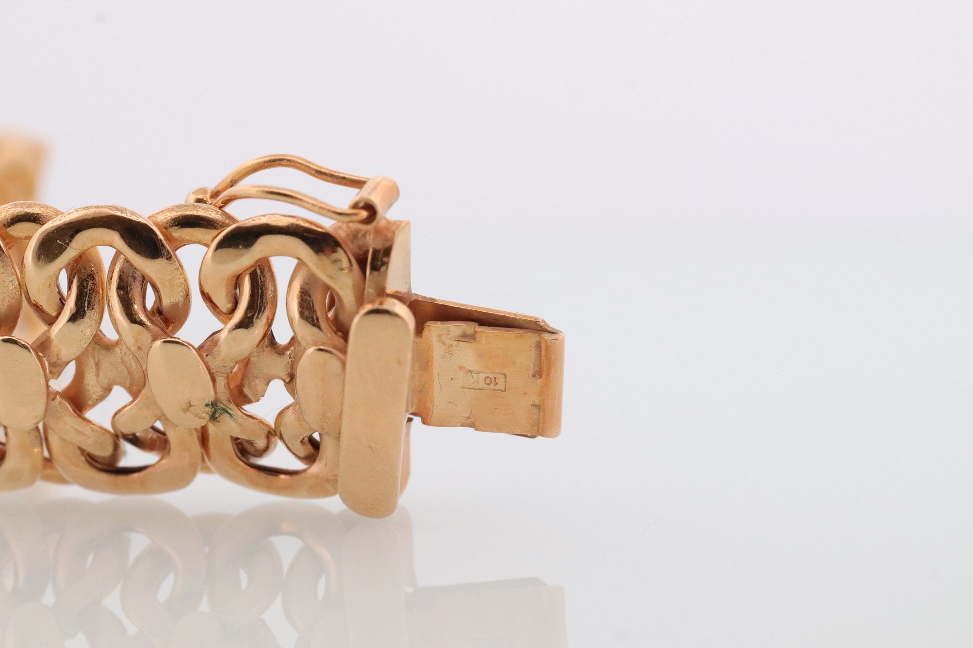 10k Infinity Wide Double LINK X Chain Bracelet. 10k Yellow Gold Infinity S Specialty Link Bracelet ITALY. st(424)