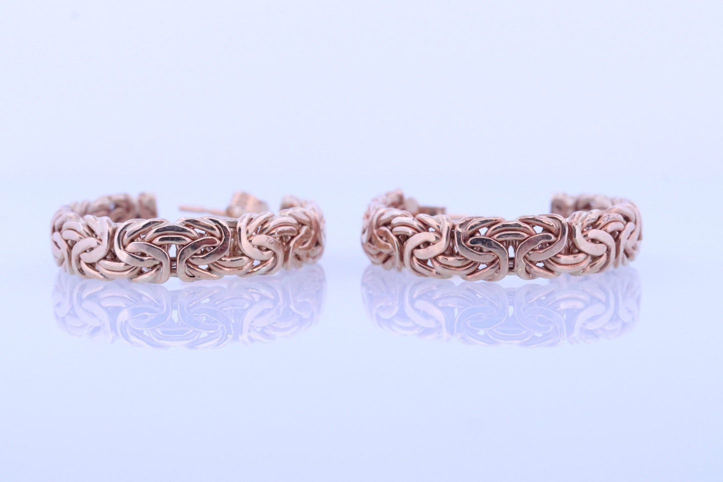 14k Gold HOOP Byzantine Chain Earrings. 14k Large HOOP Byzantine Chain earrings. st(198)
