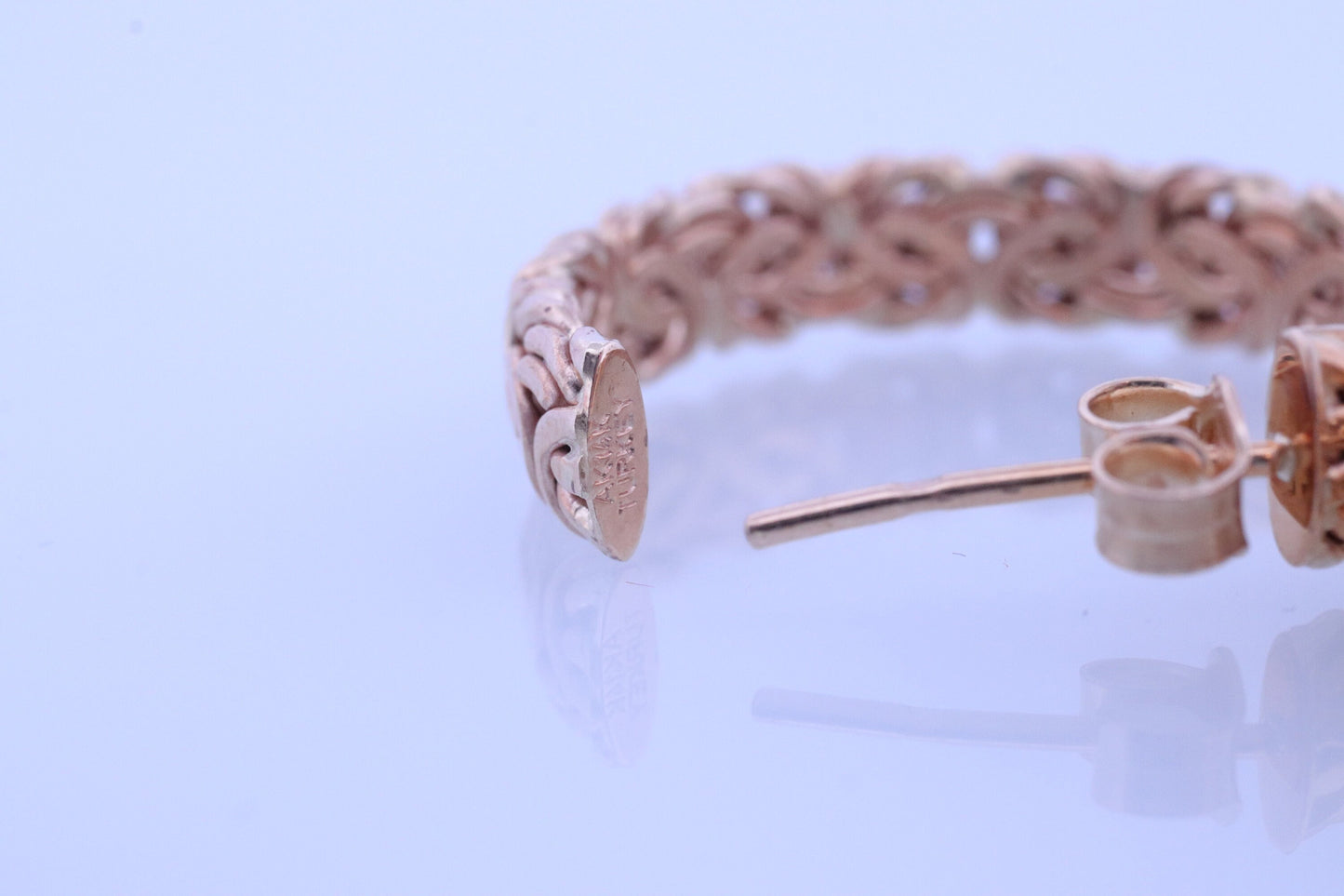 14k Gold HOOP Byzantine Chain Earrings. 14k Large HOOP Byzantine Chain earrings. st(198)