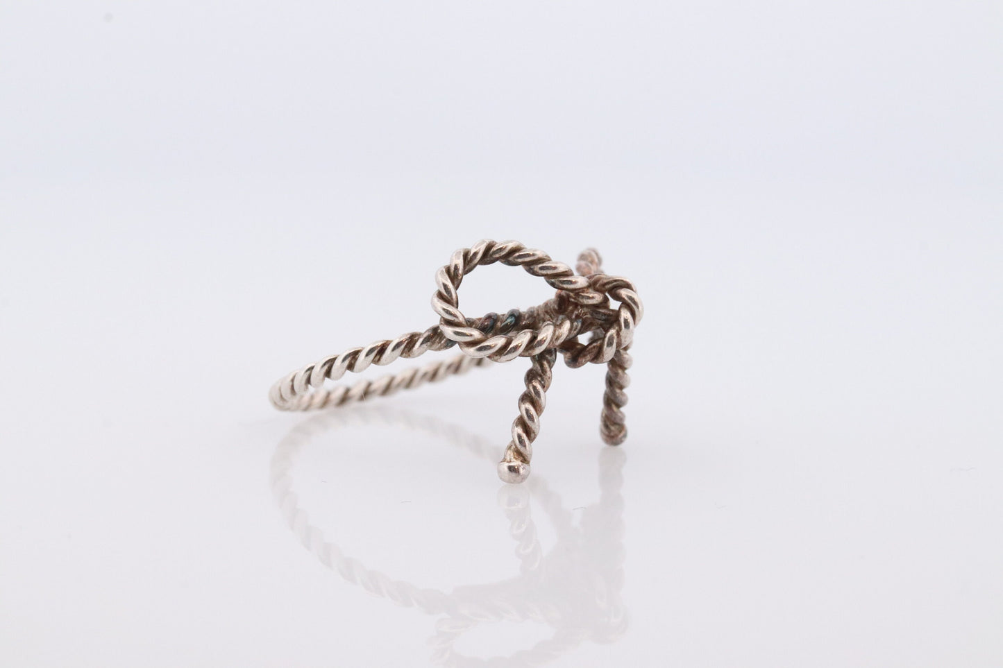 Tiffany & Co Ring. Tiffany Rope BOW Sterling Silver 925 Ring. st(82)