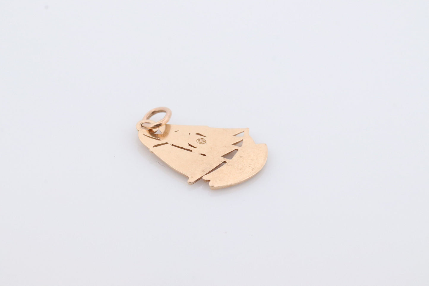 14k Ship Sail Boat medallion pendant. BLUE NOSE Nova Scotia Pendant Charm. st(94)