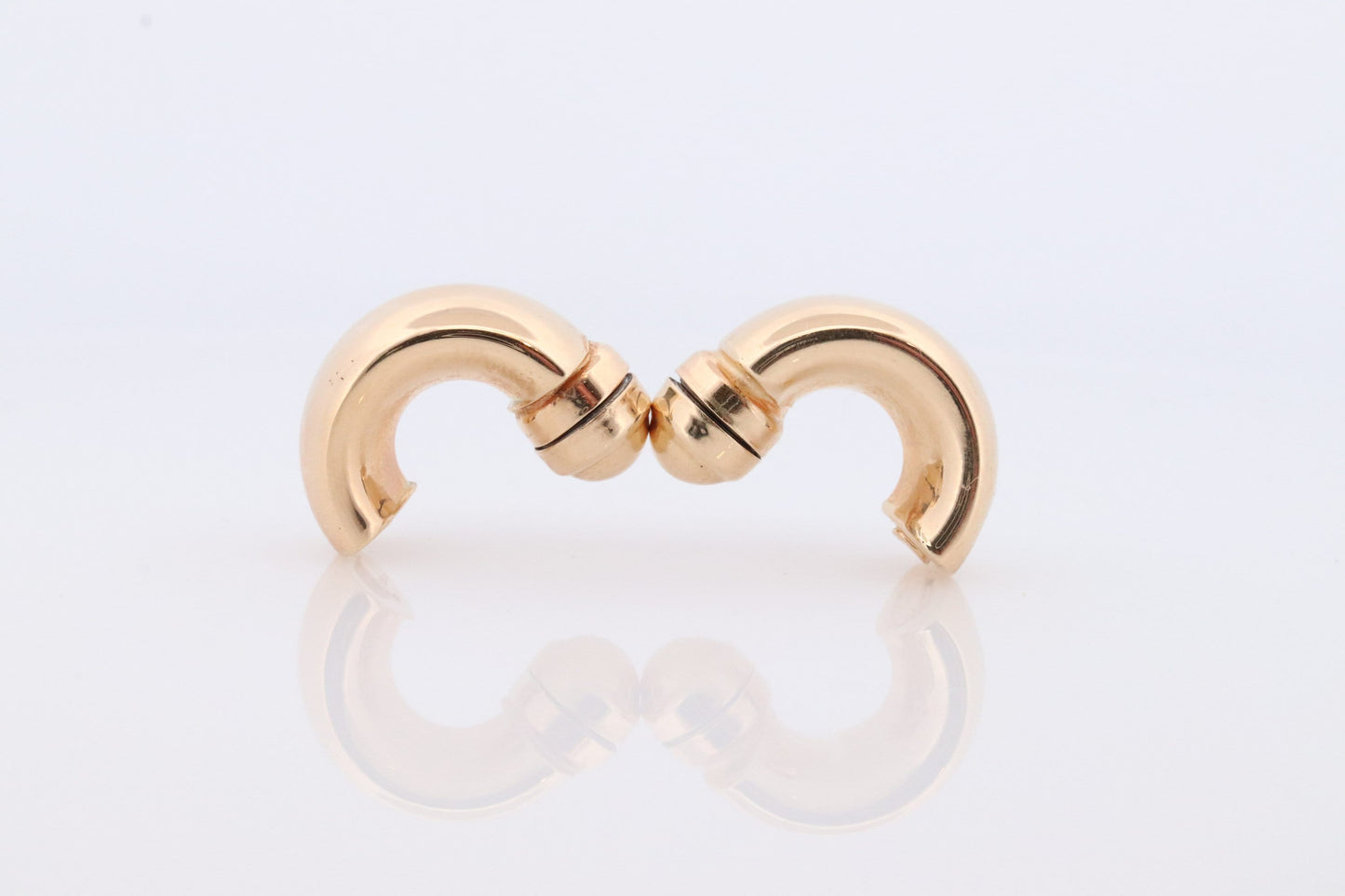 14k Gold Puffed Hollow HOOP Clip On Earrings. Large HOOP earrings Magnetic Hoops for Unpierced Ears. Wide Hoops. st72