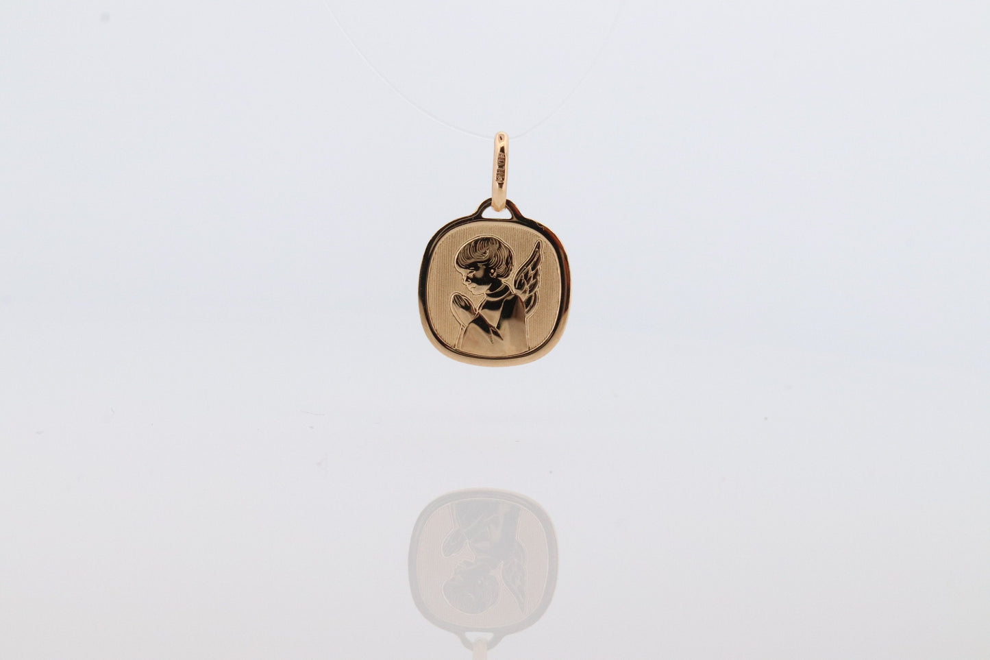 14k Angel Pendant. Guardian Angel Charm. Milor Italy High Gloss pendant. st(32)