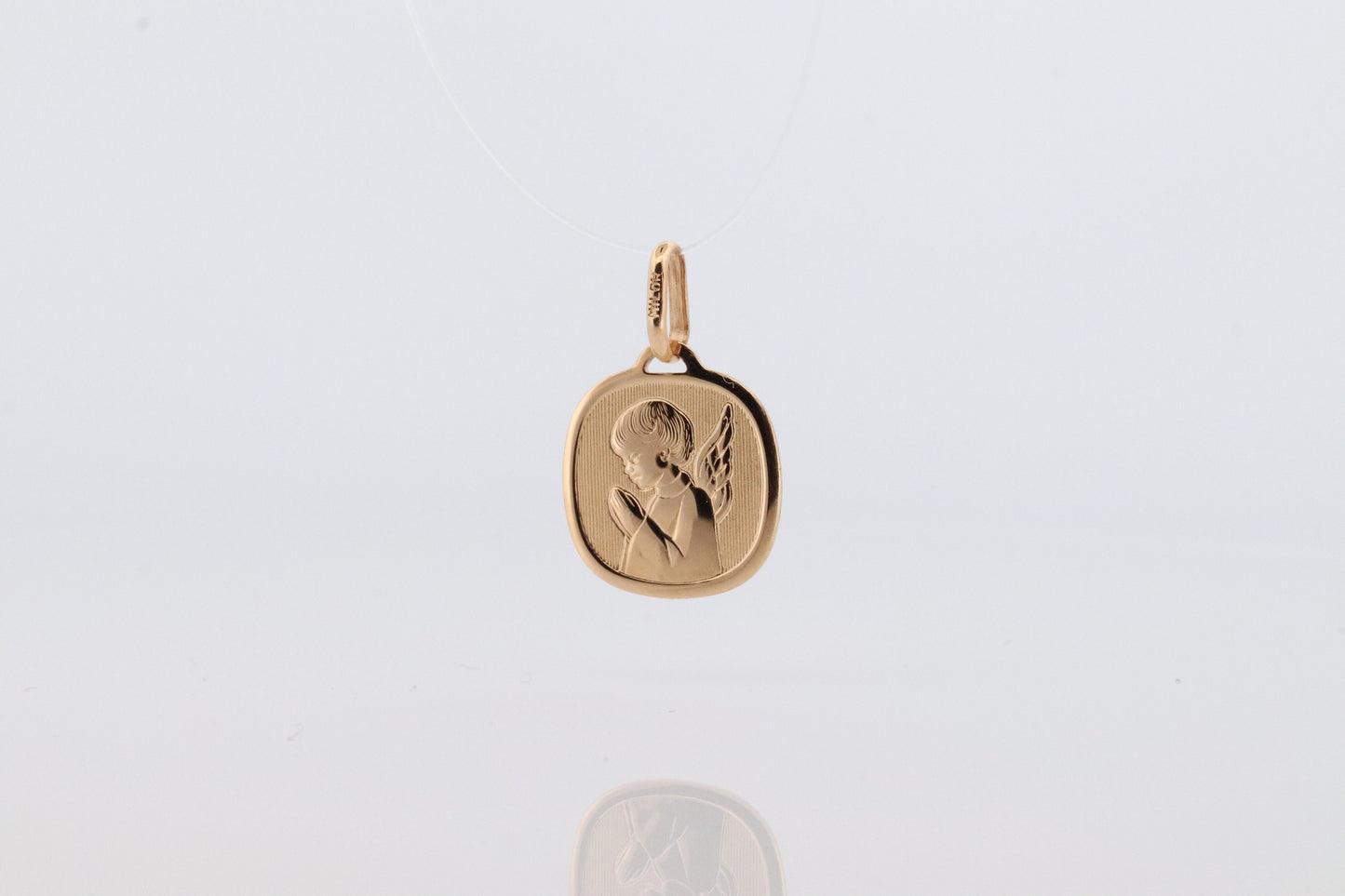 14k Angel Pendant. Guardian Angel Charm. Milor Italy High Gloss pendant. st(32)