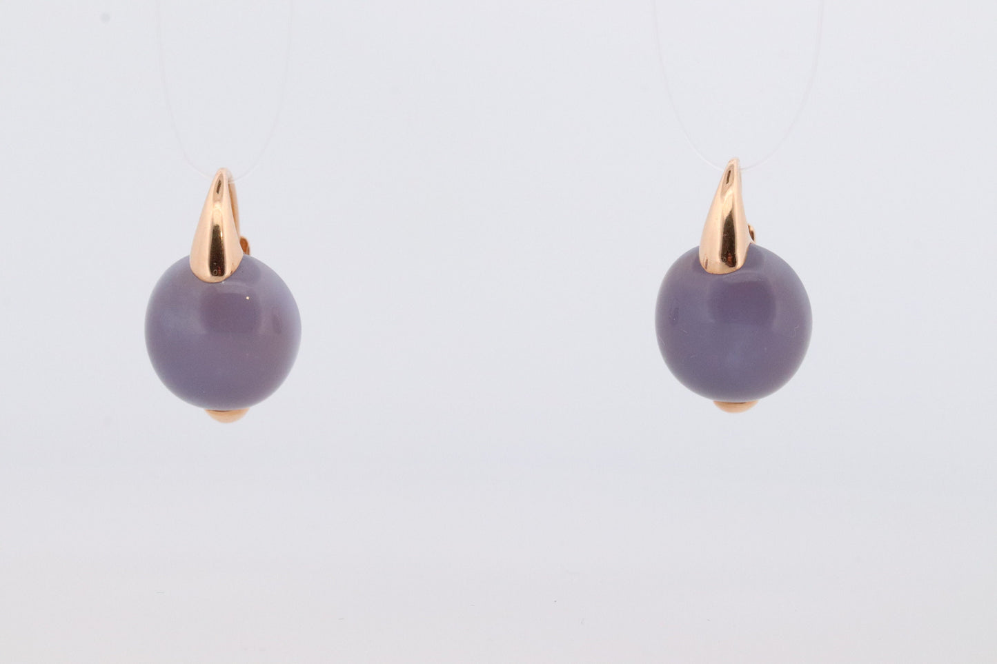 18k POMELATTO Earrings. 18k Rose Gold Pomellato Chalcedony LUNA collection. Chalcedinio Dangle earrings. st(10-06)