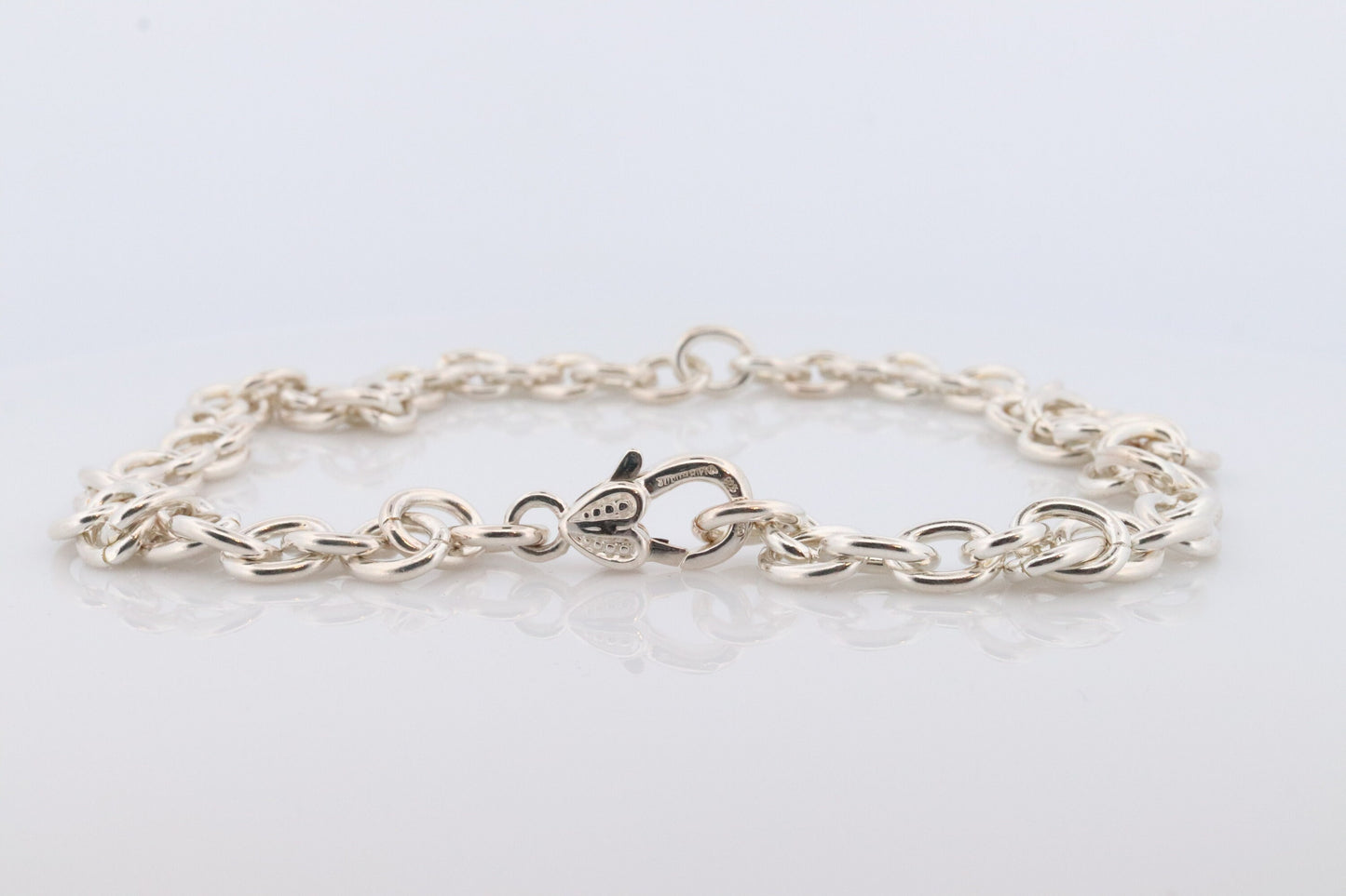 Authentic Judith Ripka Sterling Silver Heart Choker Necklace, Judith Ripka 925 Silver Oval Cable Link (30)