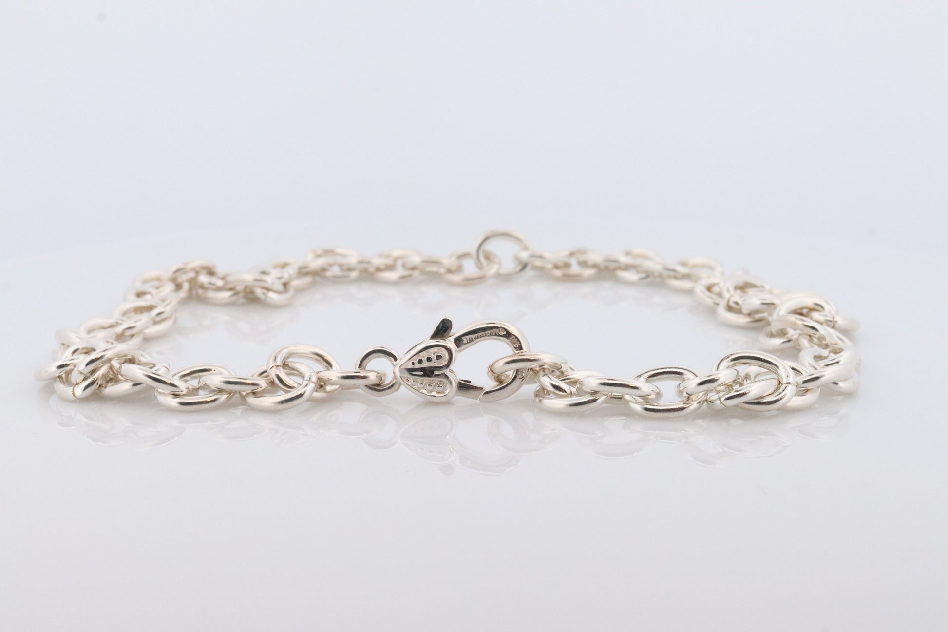 Authentic Judith Ripka Sterling Silver Heart Choker Necklace, Judith Ripka 925 Silver Oval Cable Link (30)