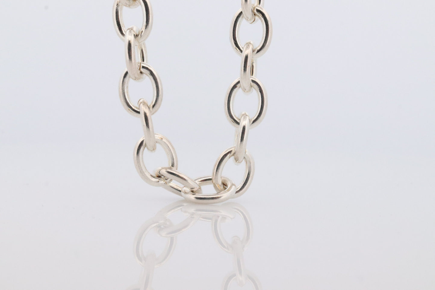 Authentic Judith Ripka Sterling Silver Heart Choker Necklace, Judith Ripka 925 Silver Oval Cable Link (30)
