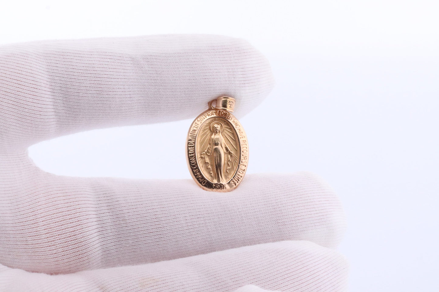 Vintage 14k Yellow Gold Pendant. Marian Cross. Madonna Pendant. VIRGIN Mary Pendant. Mother Medallion for Necklace or Medal st92(