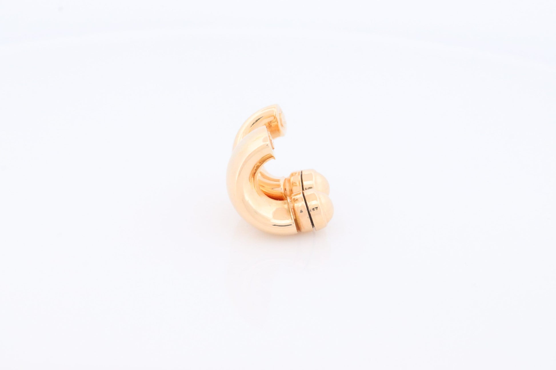 14k Gold Puffed Hollow HOOP Clip On Earrings. Large HOOP earrings Magnetic Hoops for Unpierced Ears. Wide Hoops. st72