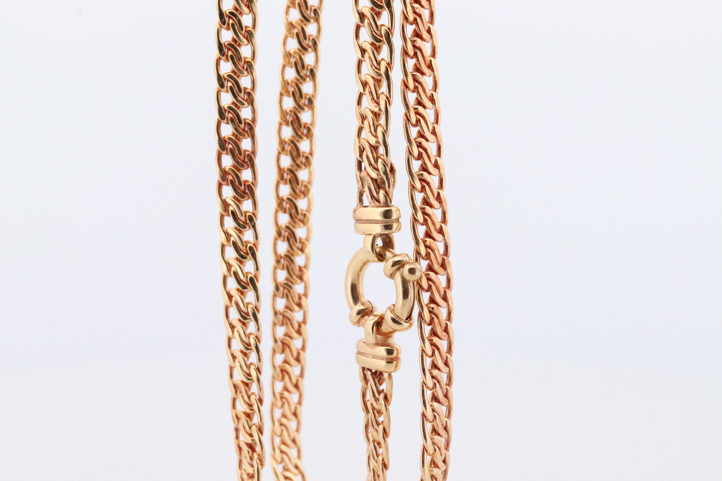 14k Yellow ChainMail Mesh Necklace.Round Clasp Infinity link Yellow gold Italian Byzantine Necklace. Weave Necklace