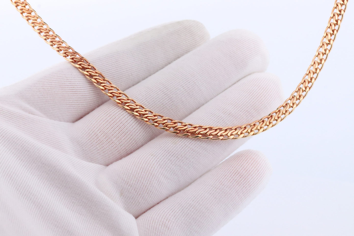14k Yellow ChainMail Mesh Necklace.Round Clasp Infinity link Yellow gold Italian Byzantine Necklace. Weave Necklace