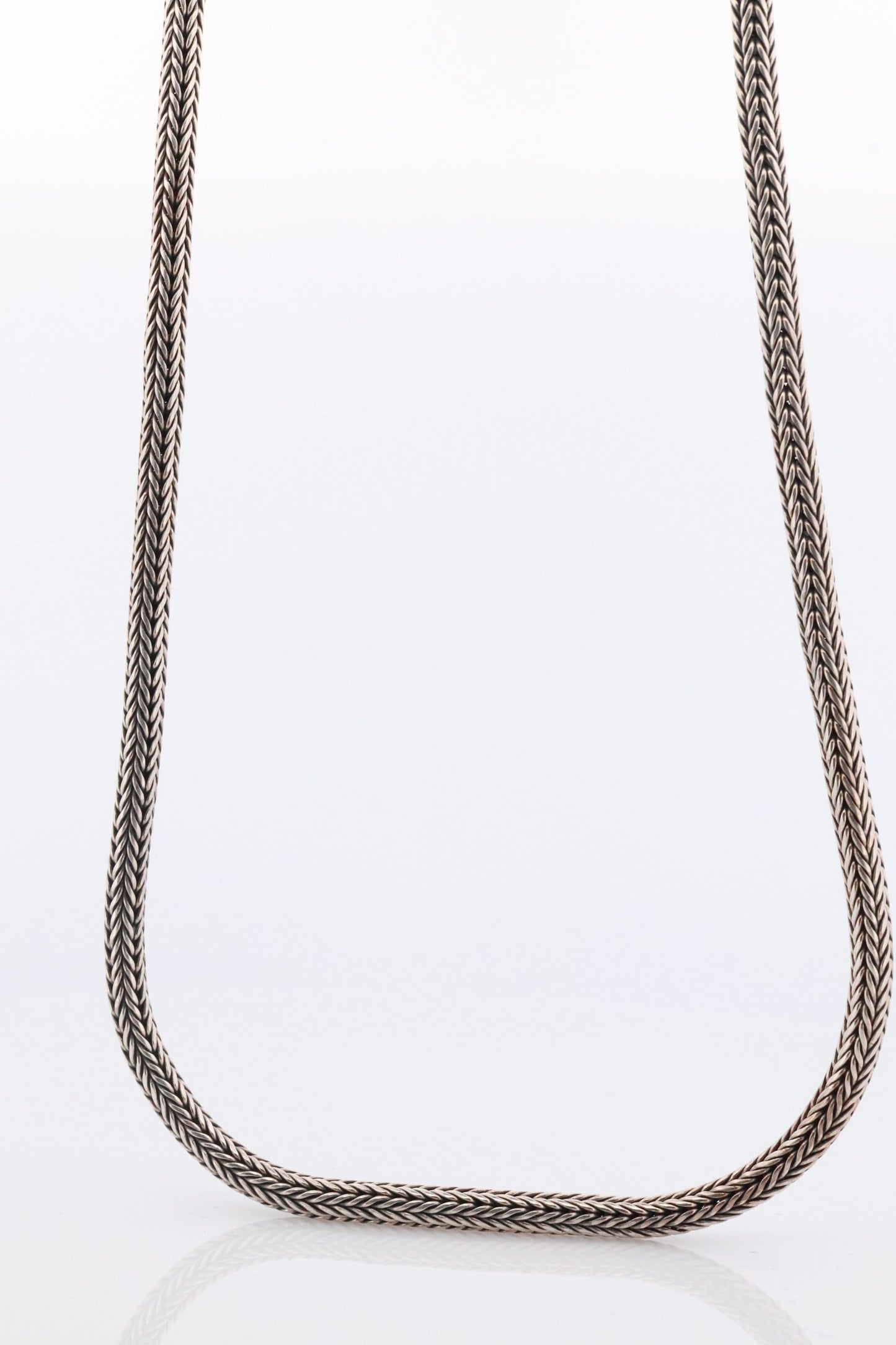 Byzantine Foxtail Weave Necklace. Heavy Sterling Silver 925 BA Wide Long Byzantine Round Woven 28in Rope Necklace.