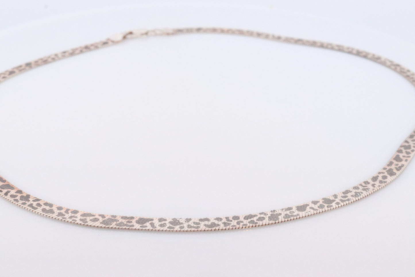 Herringbone Chain Necklace Dalmatians Tiger Panther Spot Designs. Sterling Silver Herringbone Zebra Pattern