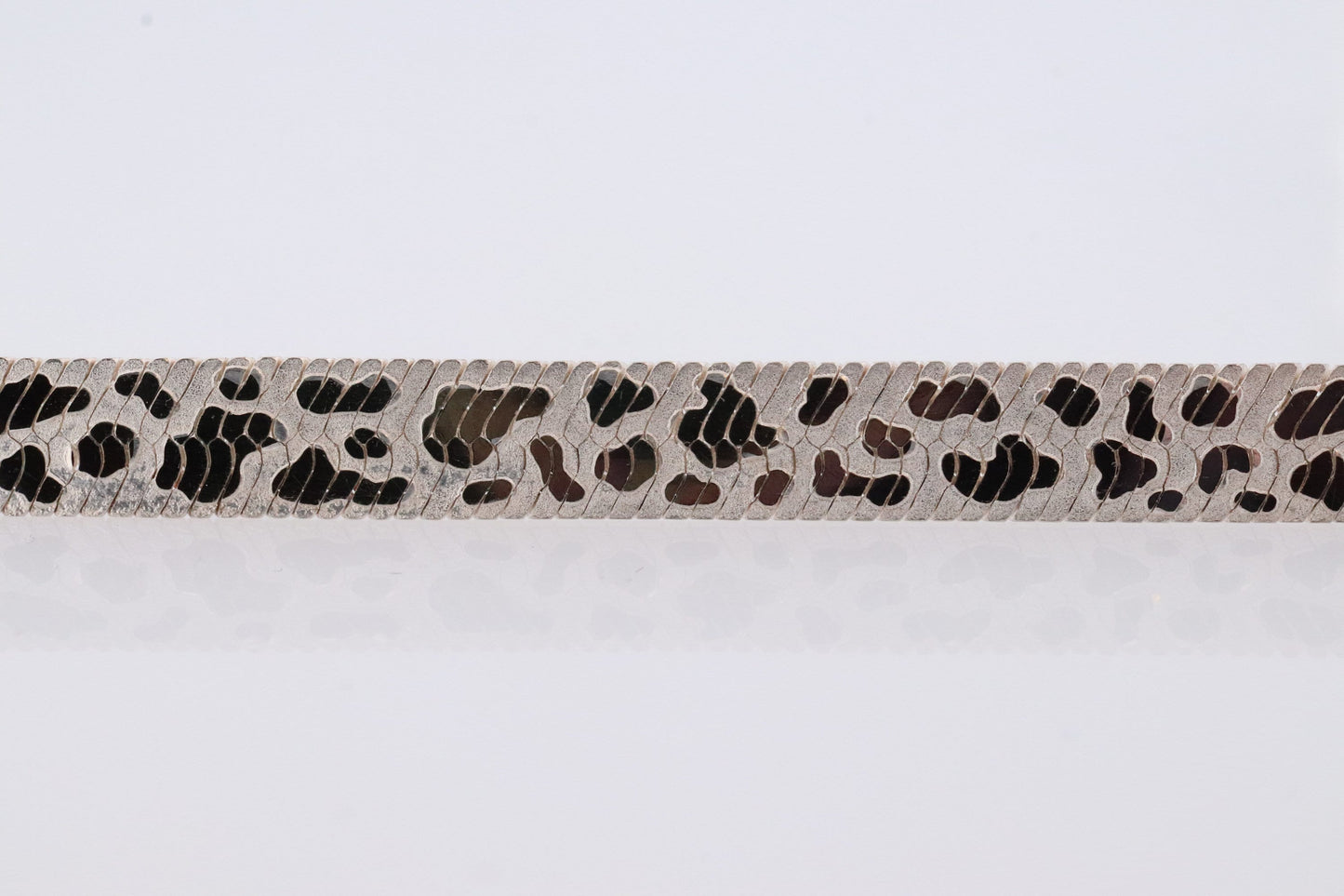 Herringbone Chain Necklace Dalmatians Tiger Panther Spot Designs. Sterling Silver Herringbone Zebra Pattern