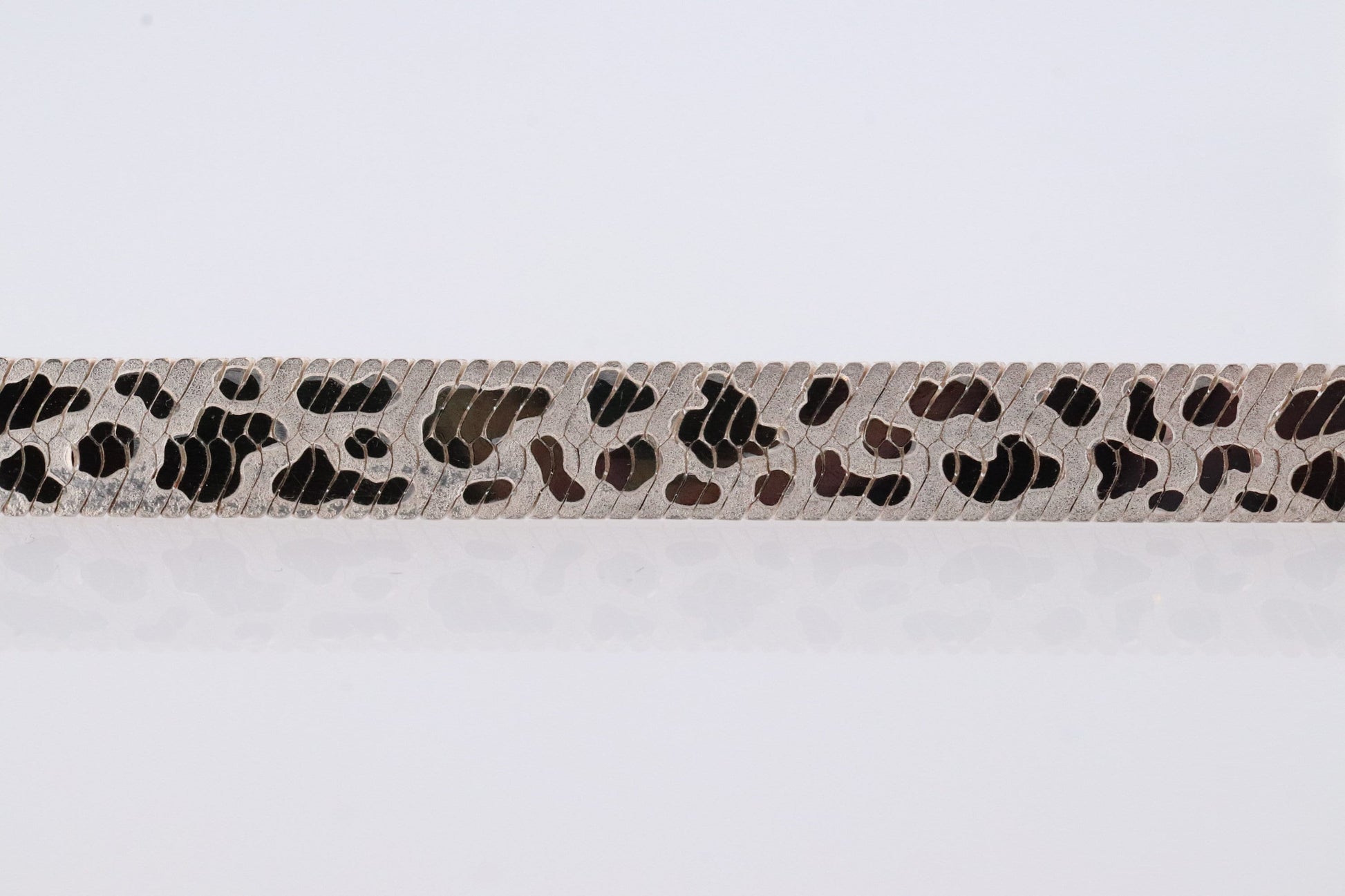 Herringbone Chain Necklace Dalmatians Tiger Panther Spot Designs. Sterling Silver Herringbone Zebra Pattern