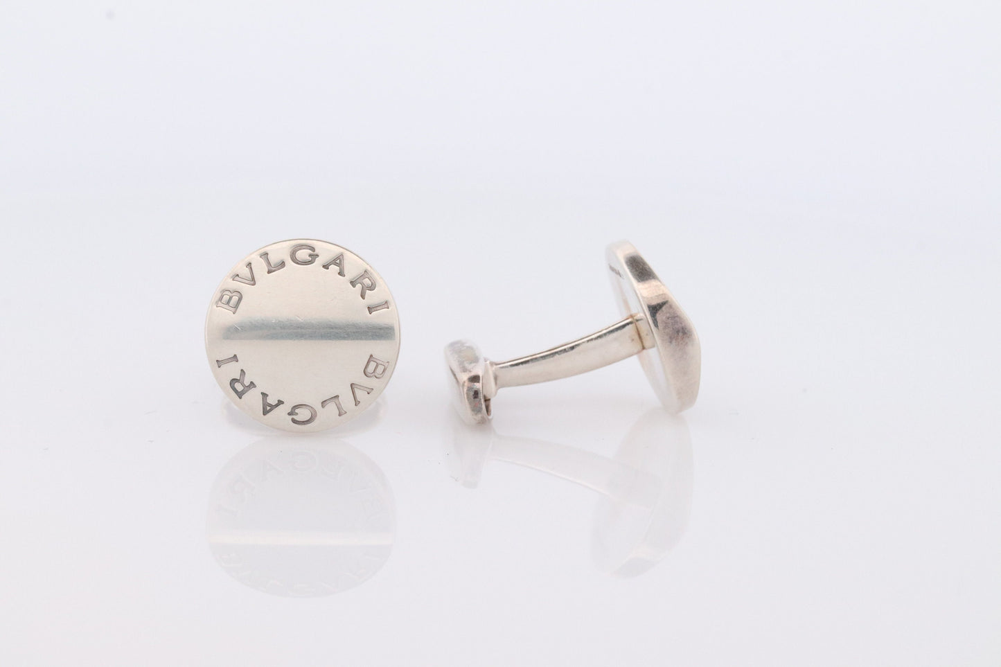 Bvlgari Sterling Silver Cufflinks. Bulgari ROMA 925 Button Cufflinks.