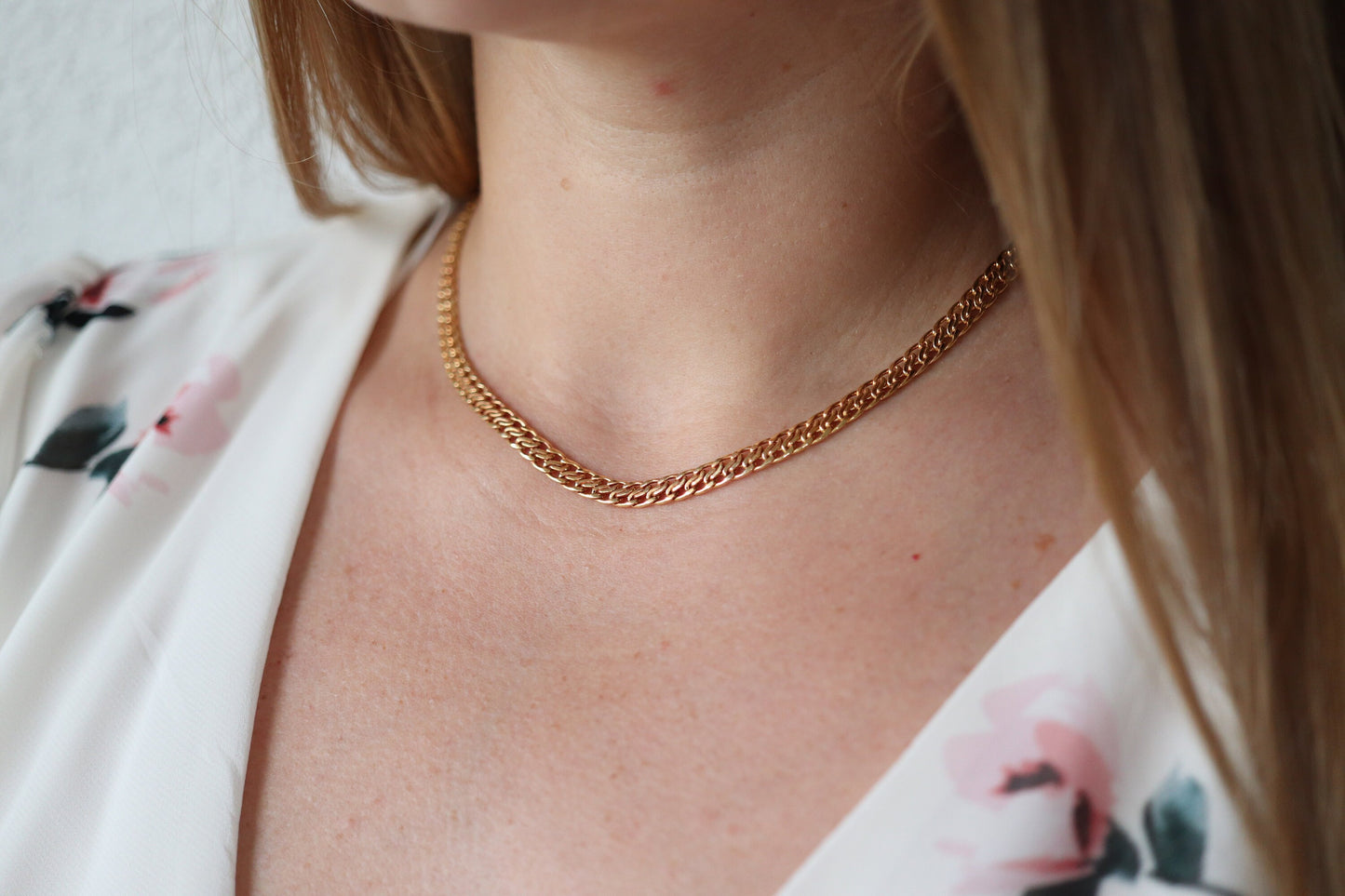 14k Yellow ChainMail Mesh Necklace.Round Clasp Infinity link Yellow gold Italian Byzantine Necklace. Weave Necklace